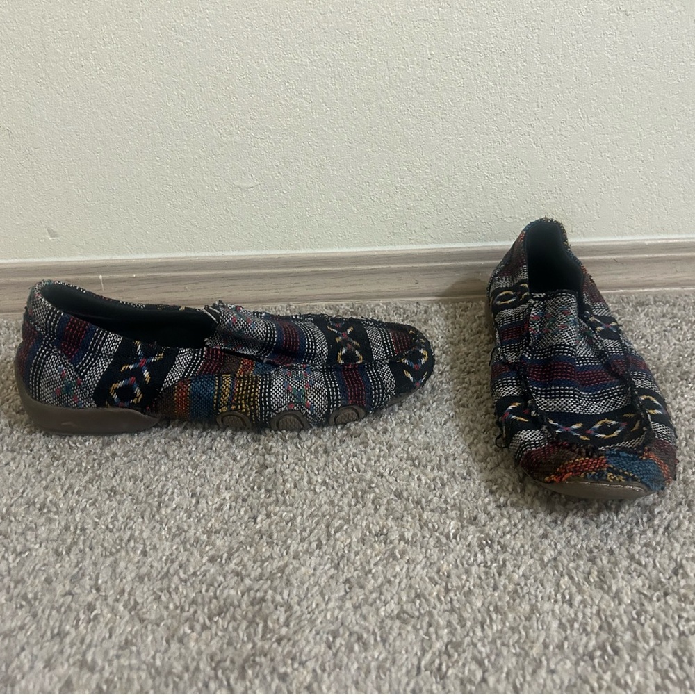 Roper Women's Southwest Liza Driving Mocs Size 9 Western Outdoor Canvas Black